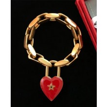 Dior Lucky Locket Bracelet with Red Heart Padlock 2018