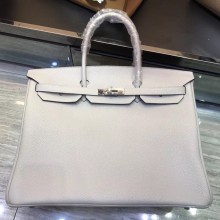 HERMES BIRKIN 40 PEARL GRAY IN ORIGINAL TOGO LEATHER
