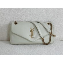 saint laurent calypso bag in plunged lambskin BLANC VINTAGE 2023(original quality)