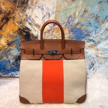 HERMES HAC 40 BAG CAMEL IN ORIGINAL TOGO LEATHER/CANVAS