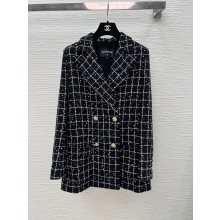 CHANEL Tweed & Sequins Black & White JACKET  P75797 2023 FW
