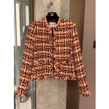 CHANEL Orange & Multicolor WOOL TWEED JACKET  P75217 2023 FW
