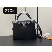 louis vuitton Capucines BB handbag black WITH crystal flowers M51783 2023