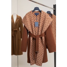 louis vuitton Reversible Zip-Off Wrap Coat brown 2024