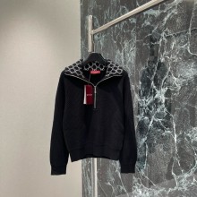GUCCI BLACK Wool top with GG embroidery 2024