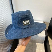 MIU MIU denim hat blue/white 5HC221 2025