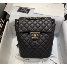 chanel small quilting calfskin coco backpack black with gold hardware(original quality)