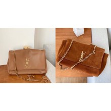 Saint Laurent kate medium reversible chain bag in suede and smooth leather 553804 Brown 2023