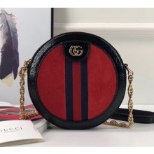 Gucci Ophidia Suede Mini Round Shoulder Bag 550618 Red 2018