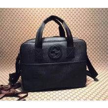 Gucci men's briefcase with interlocking G detai 201851 black