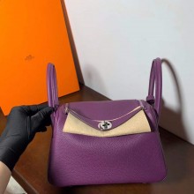 Hermes Lindy 26cm Bag in original  taurillon clemence leather anemone(handmade)