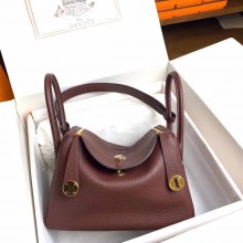 Hermes Lindy 26cm Bag in original  taurillon clemence leather bordeaux(handmade)