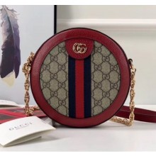 Gucci Ophidia Mini GG Canvas Round Shoulder Bag 550618 Red 2018