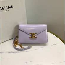 celine Wallet on Chain TRIOMPHE in Shiny calfskin Light Lavender 2023