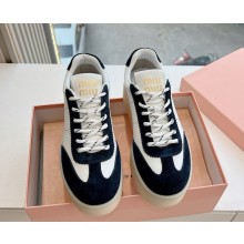 MIU MIU suede and calf leather sneakers White/black 2025