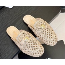 Chanel mules Hemp Rope with CC logo beige 2025