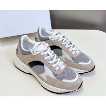 CELINE RUNNER CR-03 LOW LACE-UP SNEAKER in MESH, CALFSKIN AND SUEDE CALFSKIN  WHITE/grey  2025