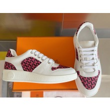 HERMES Free sneaker in calfskin and "H en Biais" canvas 01 2025