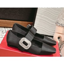 Roger Vivier Belle Vivier embellished satin flats black 2025