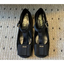 Prada 45 Delicate Bows Velvet Pumps black 2025