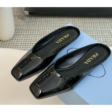 Prada Women's black Patent Leather mules Flats 1206-2024