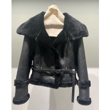 Dior Shearling-lined leather jacket black 1101-2024