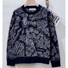 Dior Embroidered Sweater  Black Cashmere Knit  1101-2024