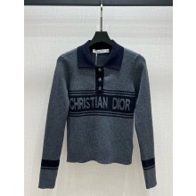 Dior Nylon and wool Collar Sweater grey 1101-2024