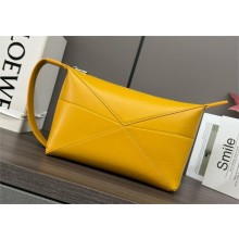 Loewe Puzzle Fold wash bag in shiny calfskin yellow 2024