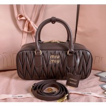 MIU MIU Arcadie matelassé nappa leather bag 5BB148 Briarwood 2024