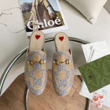 Gucci beige and BLUE Women's GG Princetown slipper 475094 2022