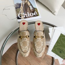 Gucci beige and white Women's GG Princetown slipper 475094 2022