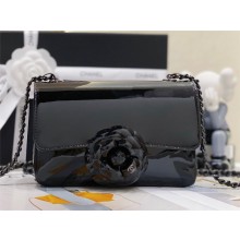 Chanel Plexi Mini Flap bag with Camellia black 2023