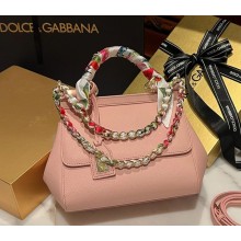 Dolce & Gabbana Medium Sicily bag in Dauphine calfskin • pink 2024