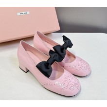 Miu Miu Patent Leather  Mary Janes with bow pink 2024