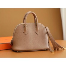 HERMES MINI BOLIDE BAG IN MYSORE LEATHER Quebracho WITH GOLD HARDWARE(ORIGINAL QUALITY+HANDMADE)