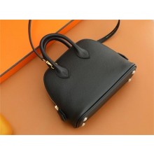HERMES MINI BOLIDE BAG IN EPSOM LEATHER BLACK WITH GOLD HARDWARE(ORIGINAL QUALITY+HANDMADE)
