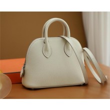 HERMES MINI BOLIDE BAG IN MYSORE LEATHER CARIE WITH SILVER HARDWARE(ORIGINAL QUALITY+HANDMADE)