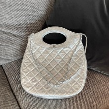 Chanel Metallic Crumpled Calfskin Small 31 Shopping Bag Silver