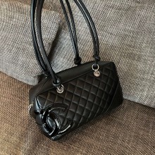Chanel Calfskin Quilted Large Cambon Bowling bag black