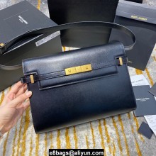 saint laurent manhattam calfskin shoulder bag 579271 black(original quality)
