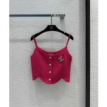 chanel fuchsia tweed tank top 2023