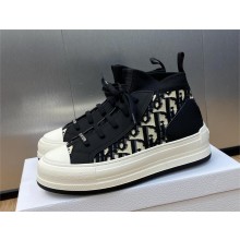 Dior black Oblique Technical Mesh and Calfskin Walk'n'Dior platform Sneaker 2023