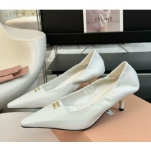 Miu Miu sheepskin pumps white heel 5cm 1114-2024