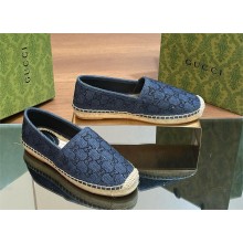 Gucci GG crystal-embellished denim espadrilles blue 2024