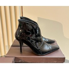 Alaia panel-detailing Patent Leather ankle boots in black heel 8.5cm 2024