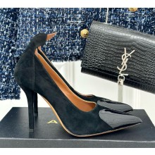 Alaia Le Cœur Heart heel 10.5cm in Suede and Patent Leather black 2024
