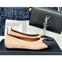 Alaia Le Cœur Heart Ballet Flats in Suede and Patent Leather pink 2024