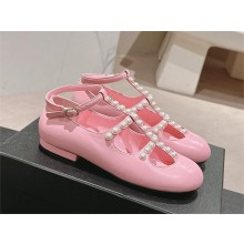 Chanel Goatskin & Imitation Pearls Mary Janes G45752 PINK 2024