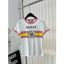 gucci Cotton jersey printed T-shirt white 723566 2024